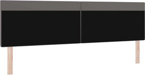 vidaXL LED κεφαλάρι Γκρι 200 cm Τεχνητό Δέρμα