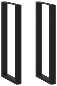 Πόδια Τραπεζιού Μπαρ σε Σχήμα U 2 τεμ. Μαύρο 40x (110-111) εκ. Ατσάλι