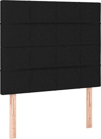 vidaXL Κρεβάτι Boxspring με Στρώμα Μαύρο 90x200 εκ. Υφασμάτινο