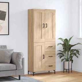 vidaXL Ντουλάπι Sonoma δρυς 69,5 x 34 x 180 εκ. από Επεξεργασμένο Ξύλο
