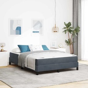 vidaXL Κρεβάτι box spring με στρώμα Σκούρο Γκρι 140 x 190 cm Βελούδο