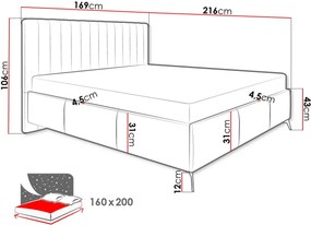 Επενδυμένο κρεβάτι Morris-160 x 200-Ekrou