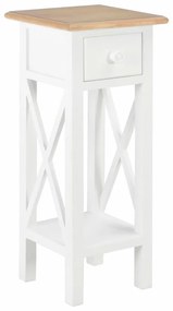 280057 280057 vidaXL Side Table White 27x27x65,5 cm Wood Λευκό, 1 Τεμάχιο