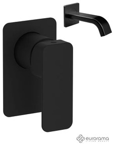 Eurorama Quadra Black Matt Στόμιο 14,2cm Φ31mm+Μίκτης Εντοιχισμού 1 Εξόδου
