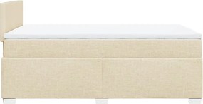vidaXL Κρεβάτι Boxspring με Στρώμα Κρεμ 120x190 εκ. Υφασμάτινο