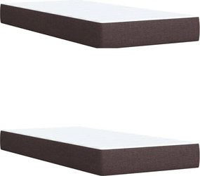 vidaXL Κρεβάτι Boxspring με Στρώμα Σκούρο Καφέ 200x200 εκ. Υφασμάτινο