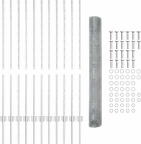vidaXL Τεντώτο με στήριγμα Ασημί 1,2 x 25 m Ατσάλι