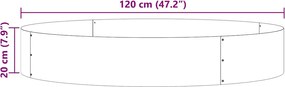 vidaXL Δακτύλιος γλάστρας Ασημί 120 x 120 x 20 εκ.