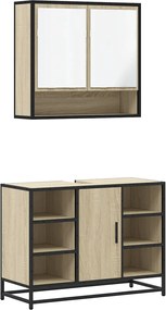 vidaXL Σετ Επίπλων Μπάνιου 2 Τεμαχίων Sonoma Δρυς Επεξεργασμένο Ξύλο