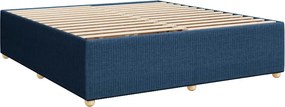 vidaXL Κρεβάτι Boxspring με Στρώμα Μπλε 180x200 εκ. Υφασμάτινο