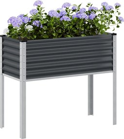 vidaXL Γλάστρα Κήπου Ανθρακί 100x45x90 εκ. Ατσάλινη