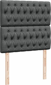 vidaXL Κρεβάτι Boxspring με Στρώμα Σκούρο Γκρι 100x200 εκ. Υφασμάτινο