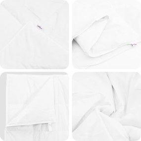 vidaXL Σετ Παπλωμάτων με μαξιλάρι 3 τμχ. Λευκό Φτέρος