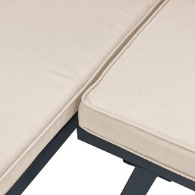 vidaXL Υποπόδιο Κήπου Μαύρο Ατσάλι με Ηλεκτρ. Βαφή με Μαξιλάρι