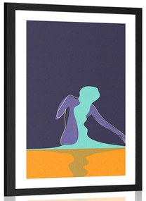 Αφίσα με πασπαρτού Μυστηριώδης Γυναίκα - 60x90 white