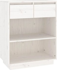 vidaXL Ντουλάπι Κονσόλα Λευκό 60 x 34 x 75 εκ. από Μασίφ Ξύλο Πεύκου