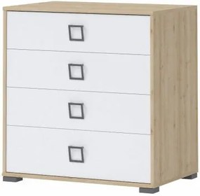 Συρταριέρα Riddle 4S-Δρυς-Λευκό