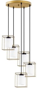 Φωτιστικό Οροφής Swank 521SHN3468 53x53x113cm 5xE27 40W Gold Opviq