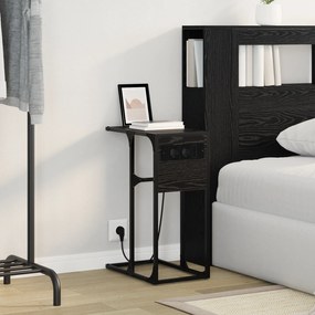 vidaXL Κομοδίνο Μαύρη δρυς 41.5 x 26 x 60.5 εκ Επεξεργασμένο ξύλο