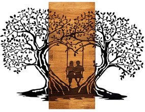 Διακοσμητικό Τοίχου Eva 279ENZ1783 76x58cm Walnut-Black Wallity Metal,Wood