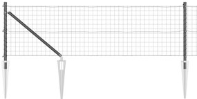 vidaXL Euro Fence με 7 Ήλους Στήριξης 0.8x10 μ Γαλβανισμένο Μέταλλο Γκρι