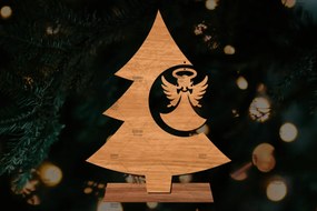 Σετ των 2 Intra απο ξύλο plywood 3mm-4mm πάχος - Στάση κοπής με λέιζερ Χριστουγεννιάτικα δέντρα Δίασταση 20x20 cm INTRAFABR-107554457