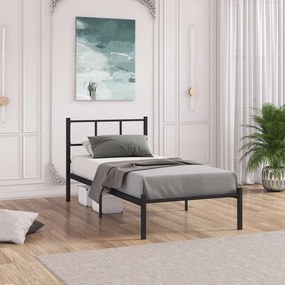 Μονό Κρεβάτι Μαύρο CLURU 90x200x85