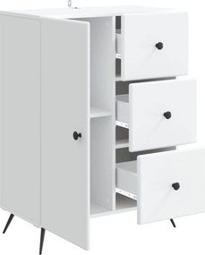 vidaXL Πλαϊνό γραφείο Λευκό 66 x 34,5 x 90 εκ Επεξεργασμένο Ξύλο