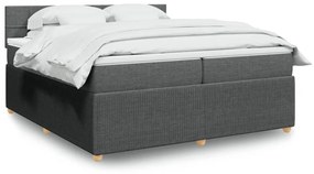 ΚΡΕΒΑΤΙ BOXSPRING ΜΕ ΣΤΡΩΜΑ ΣΚΟΥΡΟ ΓΚΡΙ 200X200 ΕΚ. ΥΦΑΣΜΑΤΙΝΟ 3289864