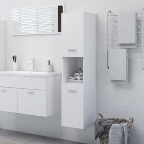vidaXL Στήλη Μπάνιου Λευκή 30 x 30 x 130 εκ. από Επεξ. Ξύλο