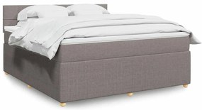 vidaXL Κρεβάτι Boxspring με Στρώμα Taupe 180x200 εκ. Υφασμάτινο