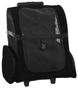 vidaXL Καρότσι Κατοικίδιων 3 σε 1 Μαύρο Ύφασμα Oxford 48x32x57 εκ.