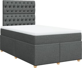 vidaXL Κρεβάτι Boxspring με Στρώμα Σκούρο Γκρι 120x200 εκ. Υφασμάτινο