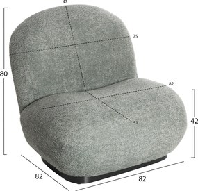 ΠΟΛΥΘΡΟΝΑ BEANY HM9591.05 ΦΥΣΤΙΚΙ ΜΠΟΥΚΛΕ ΥΦΑΣΜΑ 85x82x77Υ εκ.