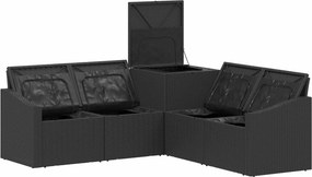 vidaXL Σετ Καναπέ 5 τμχ. Μαύρο 178,5 x 178,5 x 85 εκ