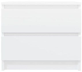 Κομοδίνα 2 τεμ. Γυαλιστερό Λευκό 50x39x43,5 εκ. από Μοριοσανίδα - Λευκό