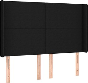 vidaXL Κρεβάτι Boxspring με Στρώμα Μαύρο 140x190 εκ. Υφασμάτινο