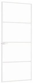 vidaXL Εσωτερική Πόρτα Λευκή 83x201,5 εκ. Ψημένο Γυαλί&Λεπτό Αλουμίνιο