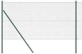 vidaXL Φράχτης με Στήλες. Πράσινο 1.2 x 10 m Ατσάλι