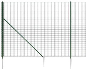 vidaXL Συρματόπλεγμα Περίφραξης Πράσινο 1,6 x 25 μ. με Καρφωτές Βάσεις