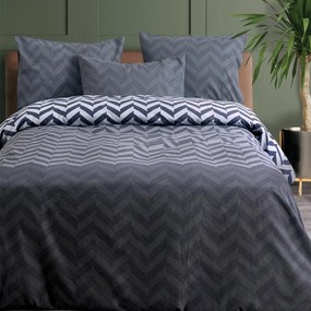 Φανελένια Παπλωματοθήκη King Size (Σετ 240x250) 2 Όψεων Makis Tselios Zic Zac Grey