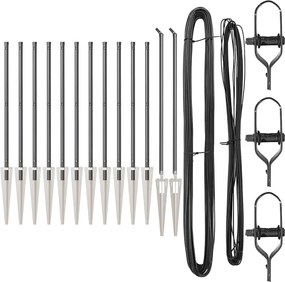 vidaXL Στύλος Περιφράξεων 13 pcs Γκρι Ατσάλι