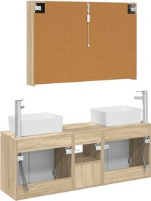 vidaXL Σετ Ντουλαπιών Μπάνιου 4 pcs Sonoma Δρυς Επεξεργασμένο Ξύλο