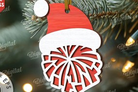 Σετ των 3 Intra απο ξύλο plywood 3mm-4mm πάχος Χριστουγεννιάτικο στολίδι Cheerleader Δίασταση 8x8 cm INTRAFABR-110767075