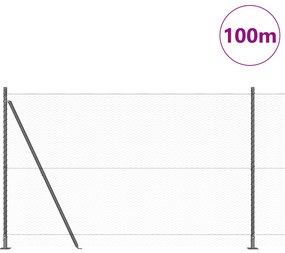 vidaXL Hexagon Fence Γκρι 1.6x100 m Χάλυβας