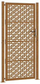 vidaXL Πύλη κήπου 105x205 cm Σταυρός σχεδιασμού από διαβρωμένο χάλυβα