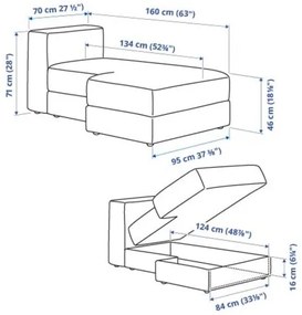 JÄTTEBO μονάδα σεζλόνγκ, αριστερά 394.852.75