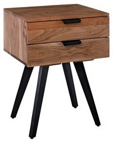 Κομοδίνο Anko ΕΑ7078 47x35x65cm Black Natural Metal,Wood