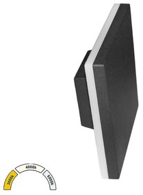 Adeleq Απλίκα LED Αλουμινίου Εμμέσου Φωτισμού Τετράγωνη 10W CCT IP54 Μαύρη 9-8101