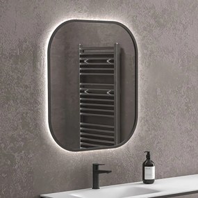 Καθρέπτης Με Κρυφό Φωτισμό Sharon SHARON8070-B 70x80cm Black Karag Γυαλί
